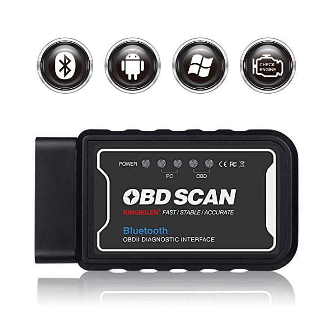 KINGBOLEN Bluetooth OBD2 Scanner Check Engine Light & Real-Time Diagnostic Tool,Car Code Reader for Android & Windows Device
