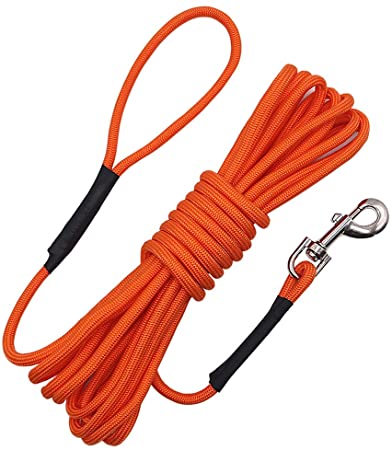 Vivifying Dog Check Cord, 20FT/6M Floatable Long Dog Training Rope with Handle for Beach, Lake