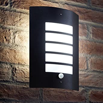 Auraglow Dusk Till Dawn Photocell Daylight Sensor Switch Outdoor Wall Light, Cool White - Black