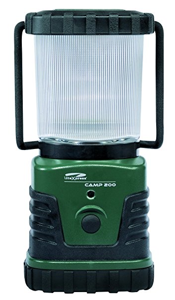 LiteXpress LXL902008 Camp 200 Lantern Lights with 3 Nichia High Performance LED/ 230lm Light Output and Flashing Green LED Night Indicator