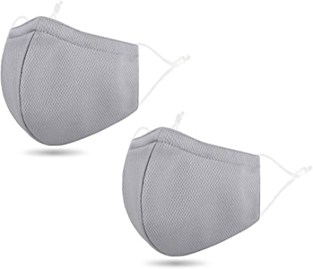 Lullaby 2 Pack Grey Washable Reusable Mouth Face Madks Breathable Bandana