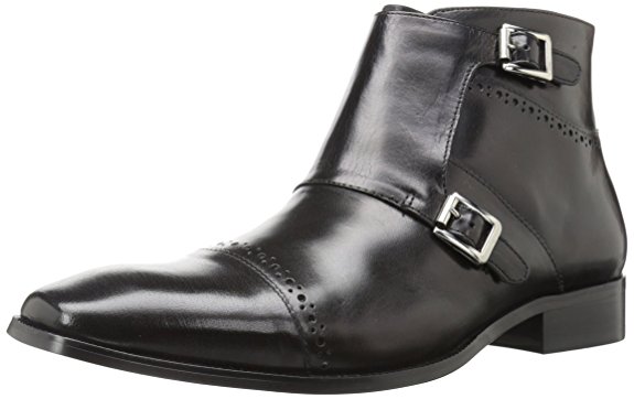 Stacy Adams Men's Kason Cap Toe Double Monk Strap Side Zipper Chukka Boot