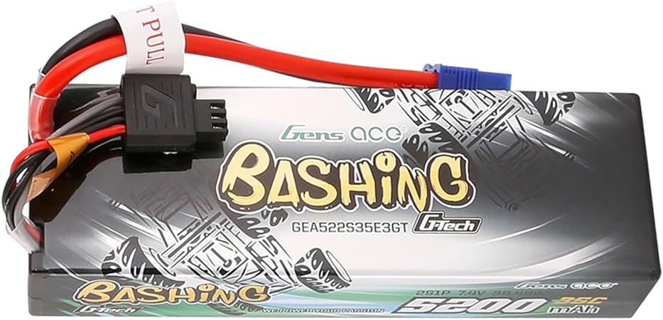 Gens ace G-Tech Bashing 5200mAh 7.4V 35C 2S Lipo Battery Hardcase 24# with EC3 Plug