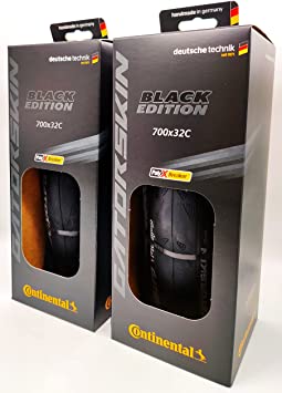 Continental Gatorskin Folding Tire - Black Edition - DuraSkin, PolyX Breaker Tech - 700x32 - Pair (2 Tires)