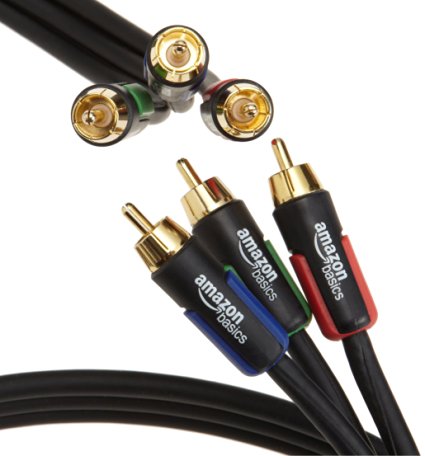 AmazonBasics RCA Component Video Cable -  6 Feet (1.8 Meters)