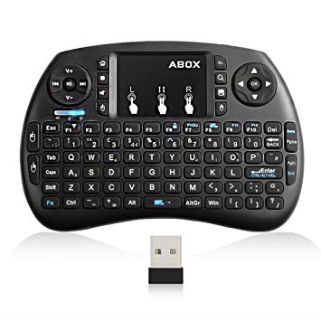 Mini Keyboard, ABOX i9 2.4GHz Multi-media Wireless Handheld Mini Keyboard with Multi-finger function Touchpad Mouse for XBox 360, PC, PAD, PS3, Google Android TV Box, HTPC, IPTV(UK Layout)