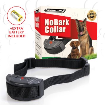 No Bark Dog Collar for Small, Medium and Large Dogs - EXTRA BATTERY Included - Pet Friendly No Harm Electric Training Device - 7 Adjustable Sensitivity Levels - DONATION to HUMANE SOCIETY!
