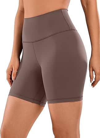 CRZ YOGA Women's Naked Feeling Biker Shorts - 3'' / 4'' / 6'' / 8'' High Waisted Yoga Workout Running Spandex Shorts