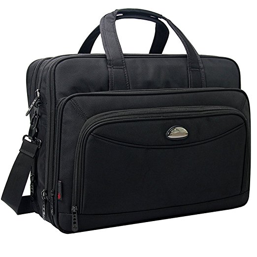 17 Inch Laptop Bag, Expandable Large Capacity Business Briefcase, 2-in-1 Messenger Bags for Men, Crossbody Travel Shoulder Bag Fit Up to 17.3 inch Laptop Notebook MacBook Pro Air Ultrabook
