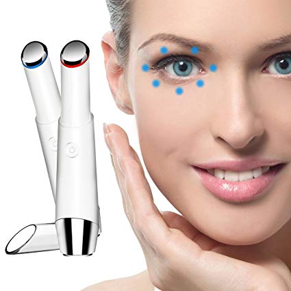 Eye Massager, SODPE facial massager with 42℃ Heat & Sonic Vibration for Dark Circles, Puffiness and Eye Fatigue, Anti-wrinkle, Two Modes, USB Rechargeable eye roller anti aging skin products
