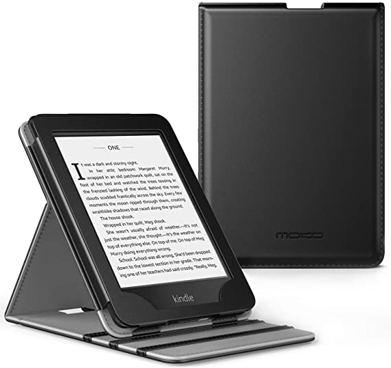 MoKo Case Fits Kindle Paperwhite (10th Generation, 2018 Releases), Premium Vertical Flip Cover with Auto Wake/Sleep Compatible for Amazon Kindle Paperwhite 2018 E-Reader - Black