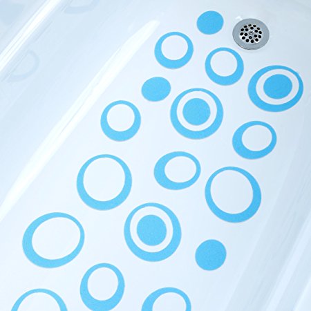 Adhesive Oval Bath Treads - Blue (21 Count)