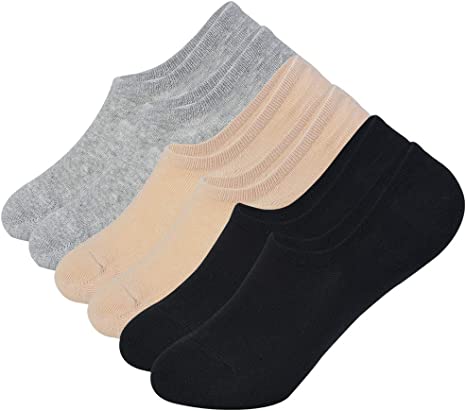 Litthing No Show Socks for Women 6 Pairs Ultra Low Cut Socks Cotton Invisible Flat Socks