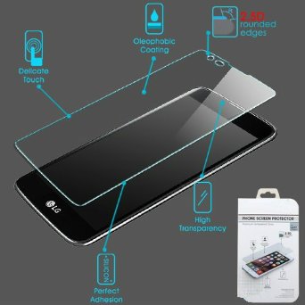 LG K7 , LG Tribute 5 Tempered Glass Screen Protector , The Smart Choice (Tm) Highest Quality Premium Anti-scratch Bubble-free Reduce Fingerprint No Rainbow Washable Screen Protector