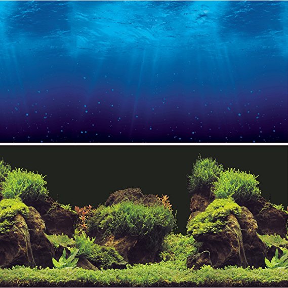 Vepotek Aquarium Background Double sides (Deep Sea/Water Plants)