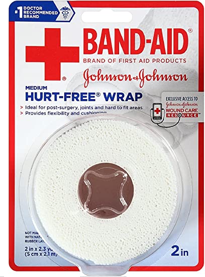 BAND-AID First Aid Hurt-Free Wrap, Medium 2 inch, 1 ea (Pack of 12)