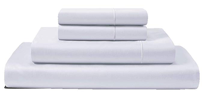 800 Thread Count Best Bed Sheets 100% Egyptian Cotton Sheets Queen Set - Pure White Long-staple Cotton Queen Sheet For Bed, Fits Mattress Upto 18'' Deep Pocket Soft Sateen Weave Sheets and Pillowcases