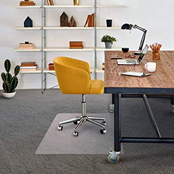 Cleartex Advantagemat, PVC Clear Chair Mat for Low Pile Carpets (1/4" or Less), Rectangular, 48" x 60"
