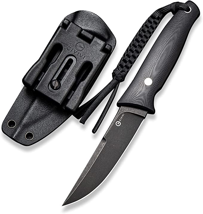 CIVIVI Tamashii Fixed Blade Knife with 4.07’’ D2 Blade G10 Handle, Kydex Sheath, T-clip for EDC Outdoor Carry C19046-3