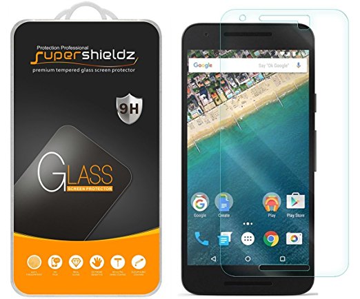 [2-Pack] LG (Google) Nexus 5X Tempered Glass Screen Protector, Supershieldz Anti-Scratch, Anti-Fingerprint, Bubble Free, Lifetime Replacement Warranty