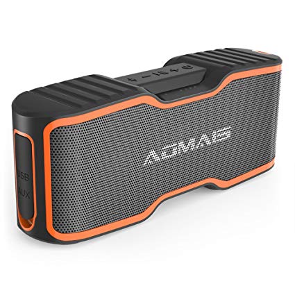 AOMAIS Sport II  Bluetooth Speakers, Portable Wireless Speaker with Loud Sound, IPX7 Waterproof, 20 Hours Playtime, 99 ft Bluetooth Range & Built-in Mic, Perfect for Home Party, Beach,Shower(Orange)