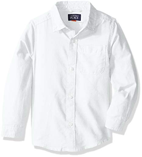 The Children's Place Baby Boys' Uniform Solid Long Sleeve Oxford Shirt