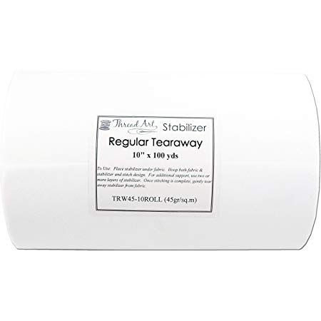 Threadart Tearaway Embroidery Stabilizer | 1.6 oz Medium Weight | 10" x 100 yd roll | For Machine Embroidery | Also Available Over 20 Additional Styles of Cutaway, Washaway, Tearaway, Sticky in Rolls and Precut Sheets
