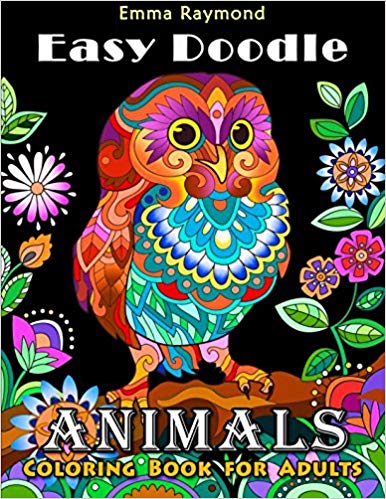 Easy Doodle Animals: Coloring Book for Adults
