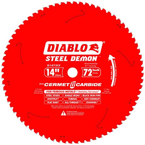 Diablo D1472CF 14-inch Steel Demon 72T Cermet II Carbide Ferrous Metal Saw Blade