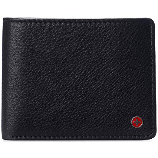 Alpine Swiss RFID Protected Mens Spencer Flip ID Leather Bifold Wallet