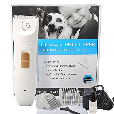 Upmagic Rechargeable Pet Grooming Clippers, 50% OFF Sale, Professional Pet Grooming Kit for Large, Medium, Small Dogs and Cat, Cordless Electric Hair Trimmer for Quick Safe Cutting