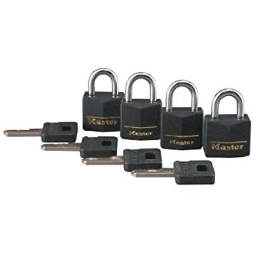 Master Lock #121Q 4PK 3/4" Covered Solid Body Padlocks