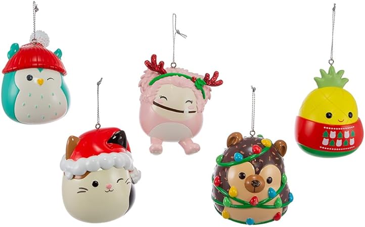Squishmallows Ornaments, 5 Piece Set