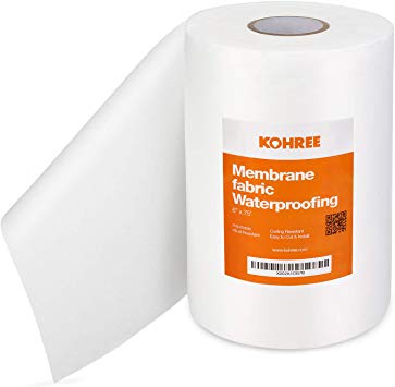 Kohree Waterproofing Membrane Fabric, 6 Inch X 75 Foot Roll&nbsp;Anti-Fracture Membrane Fabric, Non-Woven Waterproof Fiberglass Mesh Tape for Bathroom Shower Walls, Floors, Tiles