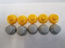 Games&Tech 10 Joystick Analog Stick Caps Covers 5 Left (Grey) and 5 Right (Yellow) Replacement Parts for Nintendo GameCube Controller