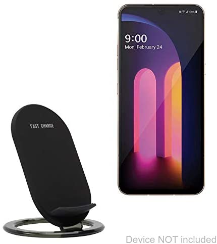 LG V60 ThinQ 5G (Single Screen) Charger, BoxWave [Wireless QuickCharge Stand] No Cord; no Problem! Charge Your Phone with Ease! for LG V60 ThinQ 5G (Single Screen) - Jet Black