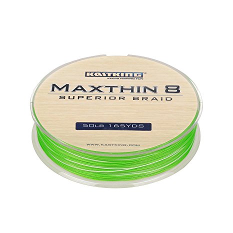 KastKing Maxthin8 Braid Fishing Line - 30% Thinner than Competitor Brands- 165Yds/150M Super Strong 8 Strands Premium Braided Line -ICAST Award Winning Brand