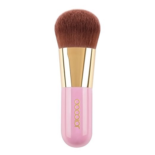 Docolor Kabuki Foundation Face Powder Brush Cruelty Free Portable Makeup Cosmetic Tool (Pink)