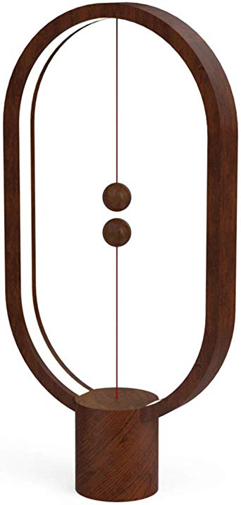 Heng Balance lamp, DesignNest, Allocacoc, Switch on in mid-air, USB Powered LED Table lamp, magneticDesk lamp, Warm Eye-Care Lamp, Contemporary Soft Light, Office, Home (Dark Wood)