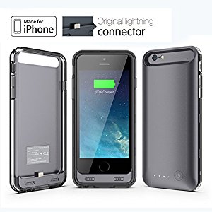 iPhone 6s Plus Case,iPhone 6 Plus Case,iFans [Apple MFi Certified] iPhone 6 Plus/iPhone 6s Plus Case(5.5 inch),External Rechargeable 4000mAh Protective Hard Battery Charger Case for Apple iPhone 6 Plus(Not for iPhone 6)--(black+black frame)