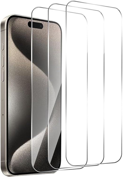 Yoyamo Screen Protector for iPhone 15 [3-Pack], 9H Hardness Screen Protector Tempered Glass for iPhone 15 (6.1 Inch) [Bubble-free, Anti-scratch]- Ultra HD Screen Guard Saver Shield Film