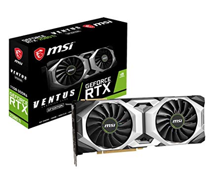 MSI NVIDIA GEFORCE RTX 2080Ti VENTUS GP 11G Graphics Card 11 GB GDDR6, 1545 MHz, 3x DisplayPort, HDMI, Dual Fan Cooling System