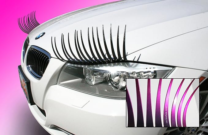 CarLashes Ombre Shaded PINK Car Eyelashes, Special Edition, Hand Airbrushed Bright Candy Color Tips, Ladies Fashion, Girly Car Accessory, Miles of Smiles