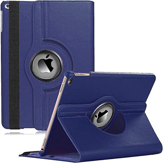 iPad Case Fit 2018/2017 iPad 9.7 6th/5th Generation - 360 Degree Rotating iPad Air Case Cover with Auto Wake/Sleep Compatible with Apple iPad 9.7 Inch 2018/2017 (Navy)