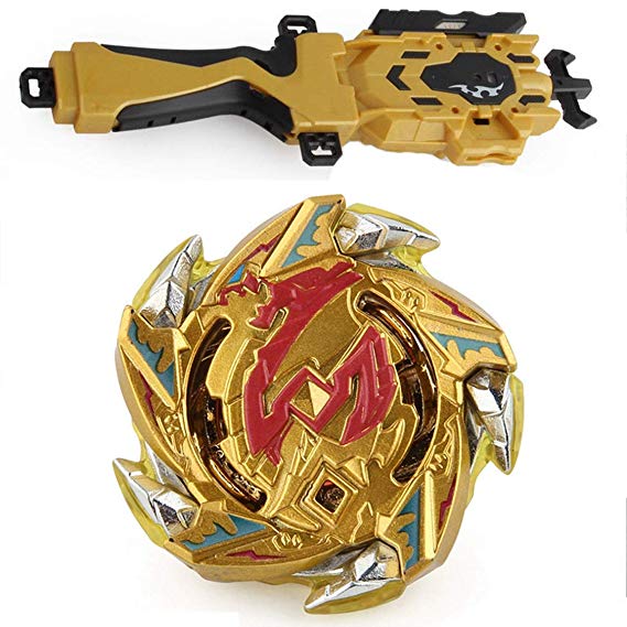 Bey Battling SpinningTop Blade Burst God B-113 Starter Hell Salamander.12.Op with Golden Bey Launcher LR (Left & Right Turning)   Golden Grip (Gold L Drago-Gold Edition)