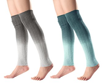 Urban CoCo Women's Gradient Color Footless Socks Knit Crochet Warm Leg Warmer