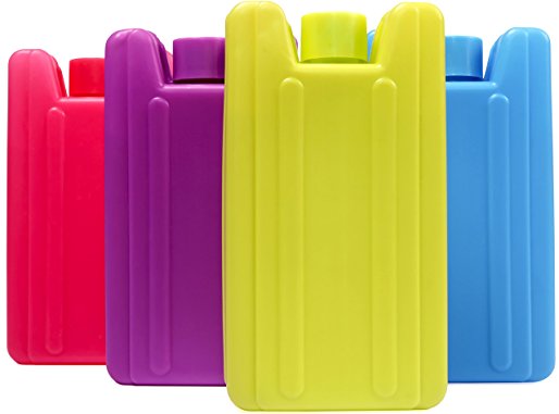 Ice Pack for Lunch Box | 4 Pack Lunch Freezer Packs for Kids and Adults | Keeps your food Cool and Fresh | Bright, Happy Colors | 4 Ice Packs / Ice Bricks for Cooler