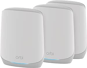 NETGEAR Orbi Whole Home Tri-Band Mesh WiFi 6 System (RBK753P) – Router with 2 Satellite Extenders - Coverage up to 7,500 sq. ft. - 75 Devices - AX5200 802.11ax (Up to 5.2Gbps)