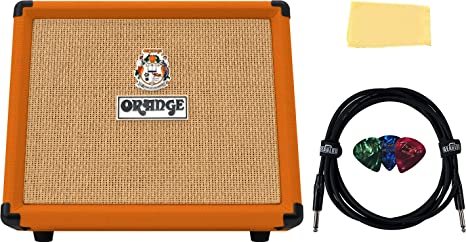 Orange Crush Acoustic 30 Combo Amplifier Bundle with Instrument Cable, Picks, and Austin Bazaar Polishing Cloth - Orange
