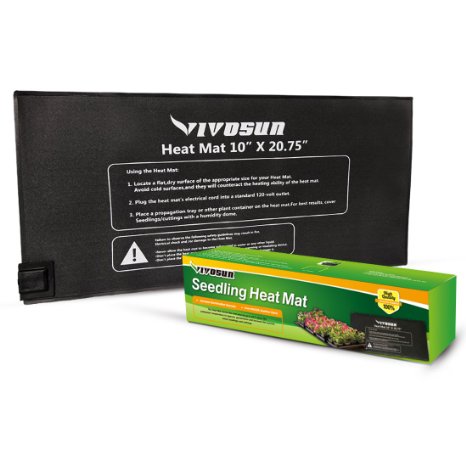 VIVOSUN Durable Waterproof Seedling Heat Mat Warm Hydroponic Heating Pad 10 x 2075 Mat Only